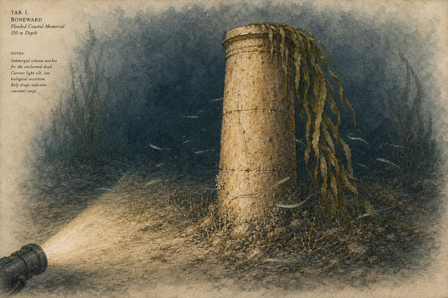 The Boneward — small watercolor place plate.