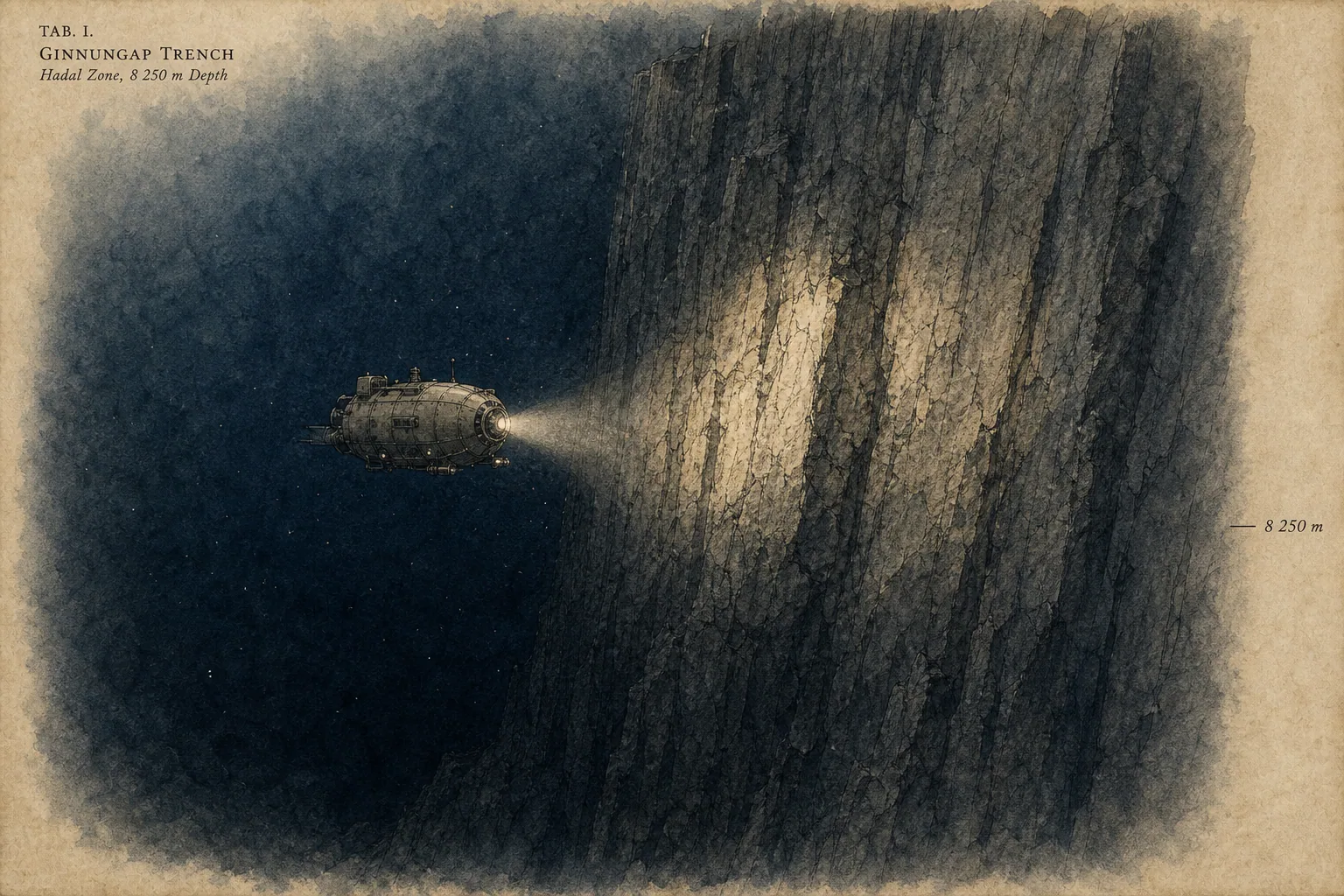 Ginnungap Trench — watercolor and ink place plate.