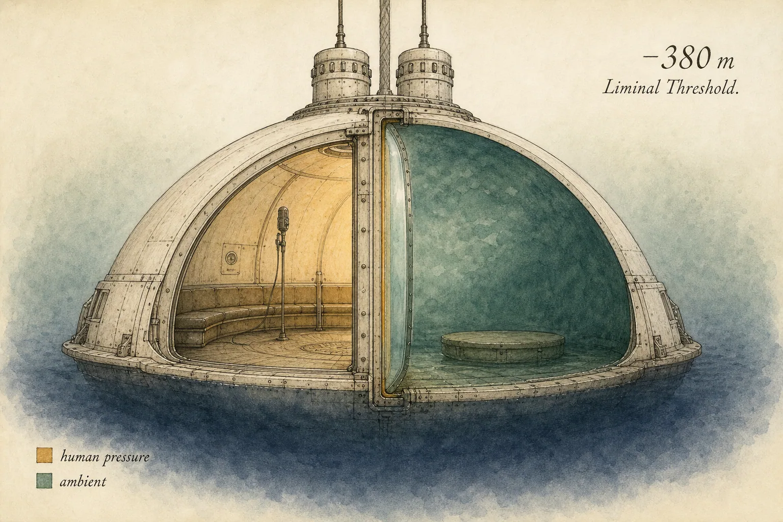 Liminal Threshold, Marker IX — small watercolor place plate.