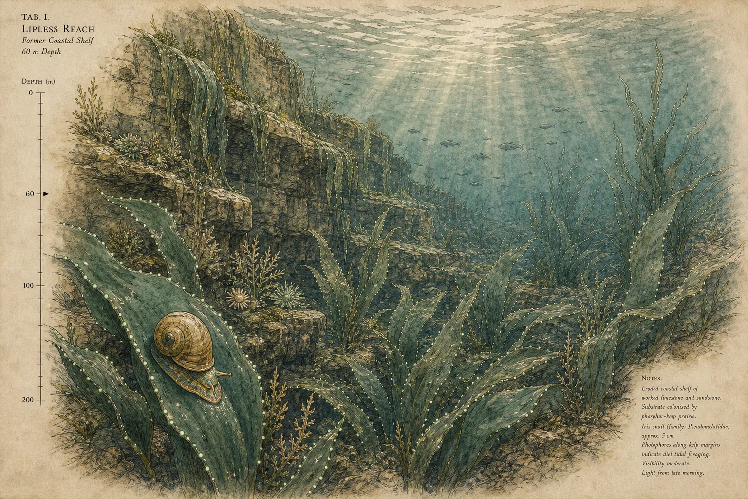 The Lipless Reach — watercolor and ink place plate.