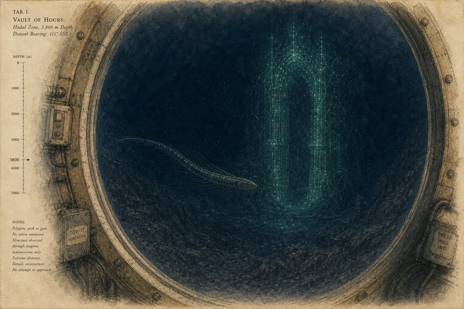 The Vault of Hours — small watercolor place plate.