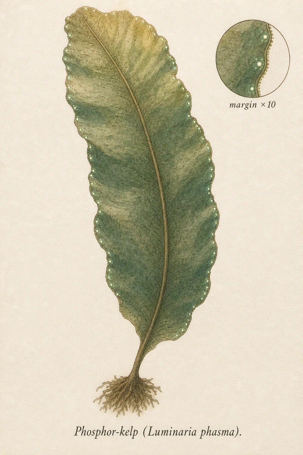 Phosphor-kelp — watercolor and ink species plate.